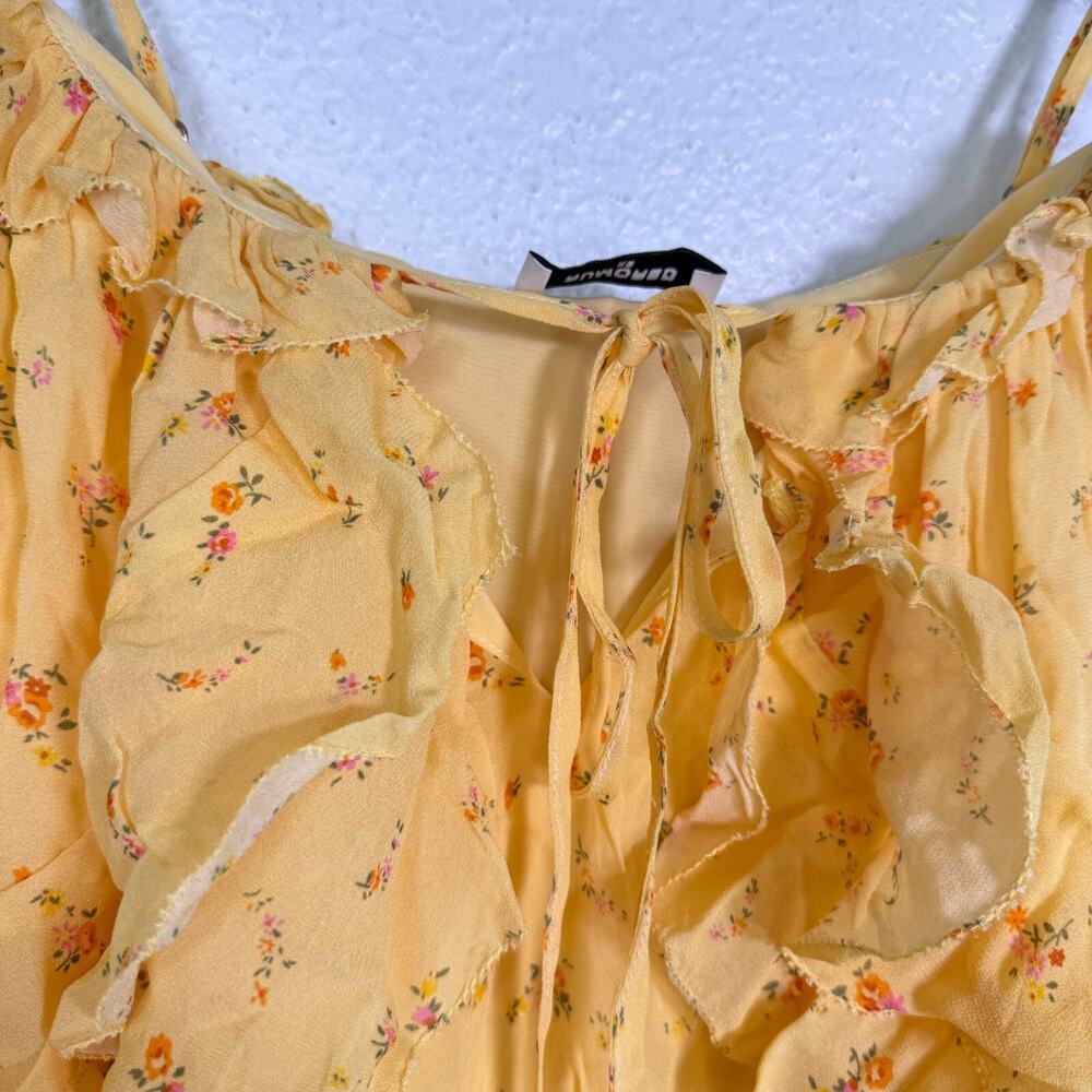 Rumored Top Womens XS Floral Ruffle Cami Blouse Tank Flowy Romantic Chic Dainty - Picture 5 of 9